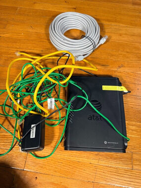 AT&T Motorola NVG510 DSL Modem Wireless WiFi Router Gateway with Power Adapter